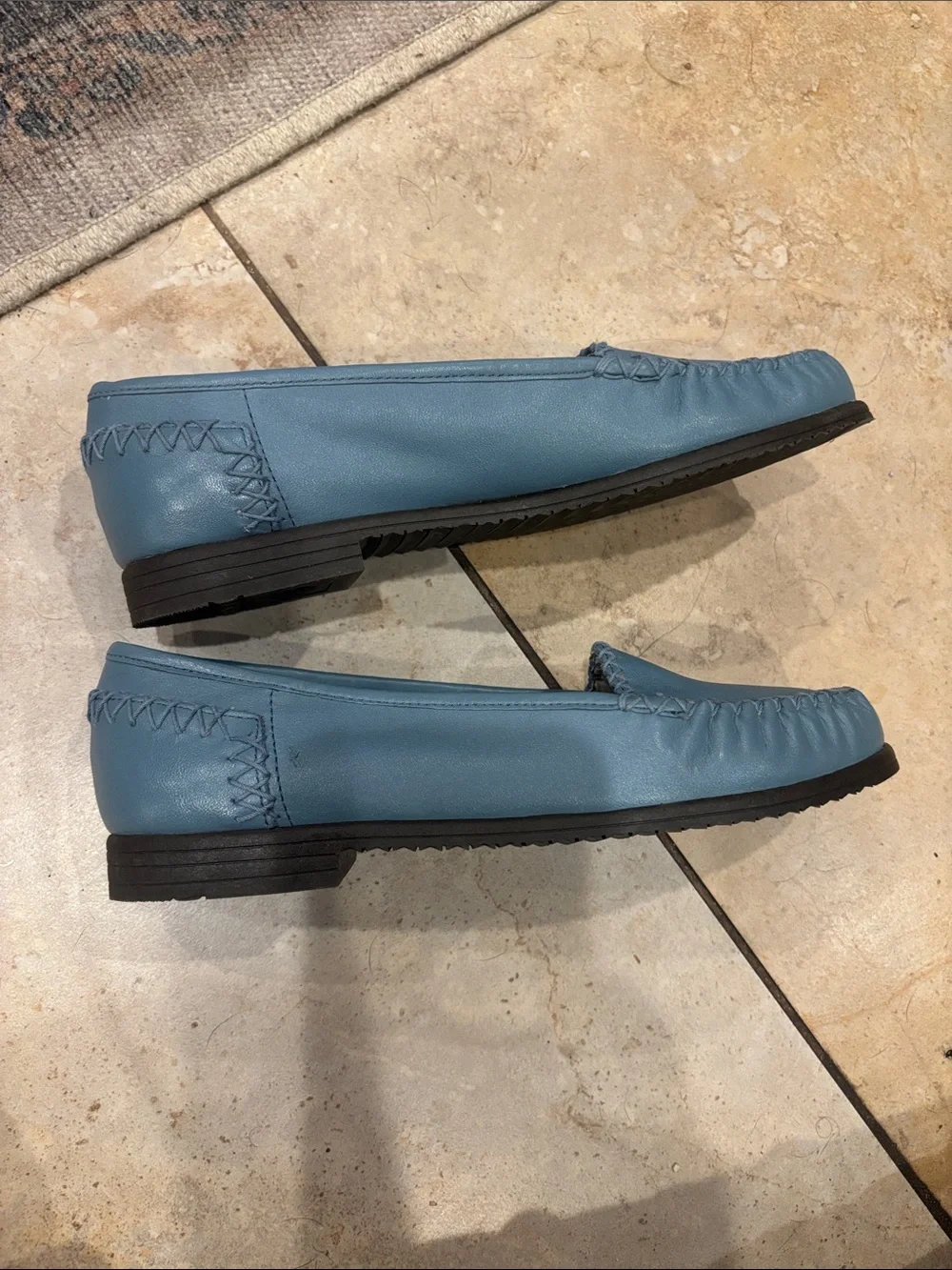 Ellemenno Manitoba II Blue Leather Slip-On Loafers size 5.5
